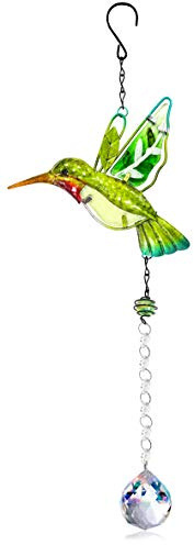 TOLOVIC Atrapasoles de Cristal Colgante de Cristal Bola de Prisma de Cristal Arcoíris Decoración Ventana para Colgar Hogar Jardín (Colibrí 04)