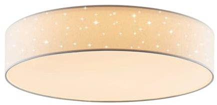 Lindby LED Deckenleuchte Ellamina dimmbar mit Leselampe (Modern) in Weiß aus Textil (1 flammig,) - Lampe Deckenlampe Wohnzimmerleuchte