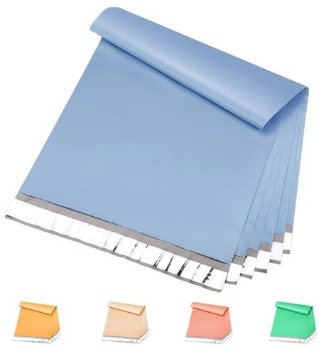 Metronic Poly Mailers 10x13 300 Pcs, Small Shipping Bags for Clothes, Shipping Envelopes for Small Business, Strong Adhensive Mailing Bags, Haze Blue