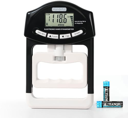 Handeful Digital Grip Strength Tester, 198 lb Hand Dynamometer, Black