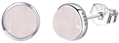 Rose Quartz Earrings Sterling Silver Natural Pink Gemstone Post Earring for Women Rose Quartz Jewelry Gift for Women