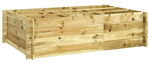 Toshilian Carré Potager de Jardin, Potager Surélevé Lit de Jardin Surélevé Jardinière Surélevé Lit surélevé 150x100x40 cm Bois imprégné
