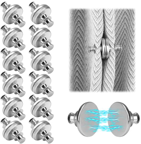 Set of 24 magnetic buttons for curtains, silver magnets for curtains