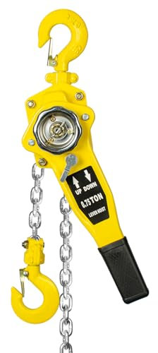 OUUTMEE Palan à Levier Manuel 0,75T 3 M Palan à Chaîne Manuel, Poulie à Bras de Verrouillage, 1500 kg Avec Poulie Pour Quai d'usine d'entrepôt