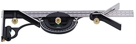 Règle combinée en acier inoxydable, rapporteur d'étrier, jauge d'angle, outil de mesure du bois 300 mm pour le traitement mécanique et le travail du bois