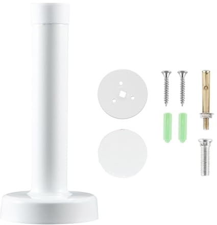 Fermaporta da Pavimento, Door Stopper, Acciaio Inossidabile Fermaporte, Con Tampone di Gomma, Viti e Tasselli, Adesivo 3 Tipi di Installazione per Porta E Finestra 1 pz (Bianco/White, 20cm/7.87in)