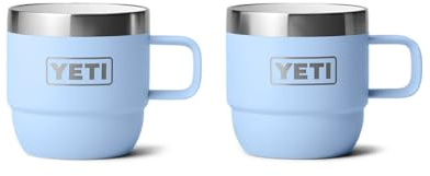 YETI Rambler Espresso Mug, Vacuum Insulated Stainless Steel Stackable Mug, Big Sky Blue, 2 Pack 6 oz (177 ml)