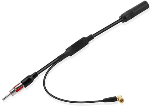 Nelawya Adaptateur de câble diviseur d'antenne Universel Dab+/FM pour Voiture | Connecteur ISO vers DIN & SMB | Compatible avec Les autoradios Pioneer, Sony, Alpine, TechniSat, Blaupunkt