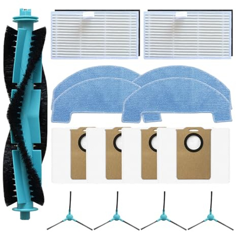 Kit d'accessoires de rechange pour Ultenic pour T20 Pro pour T10 Lite pour aspirateur Honor S3 R3, brosse à rouleau principale, brosse latérale, filtre, chiffon de nettoyage, sac à poussière (A)