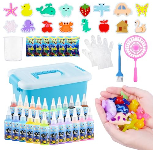 Aischens Magic Water Elf Kit, Set Creativo 3D Aqua Gelz con 24 Flaconi di Gel Colorato & 16 Formine, Magico Elfo Acquatico, DIY Giocattolo Acquatico Fatto a Mano Regalo per Bambini Ragazzi Ragazze