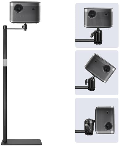 AKOZLIN L-projektorstativ justerbart från 93 till 127 cm, 360° roterbart