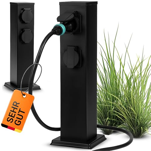 Retoo Presa da giardino IP44 – 4 prese esterne multiple impermeabile per terrazze, giardino e cantieri