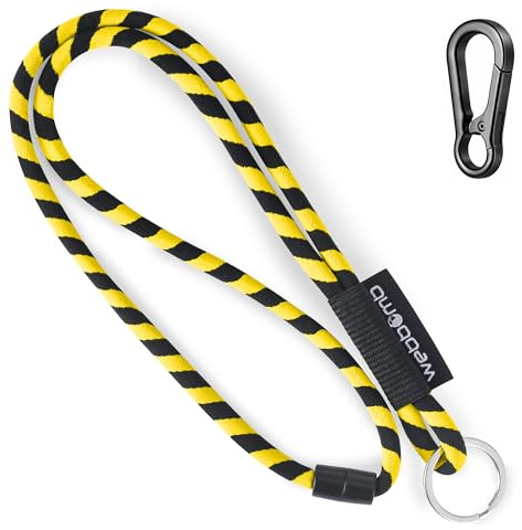 webbomb Tubular Lanyard Cordon tour de cou souple et long avec mousqueton Fermeture de sécurité & Porte-clés comme porte-clés pour carte d'identité, téléphone portable et clés