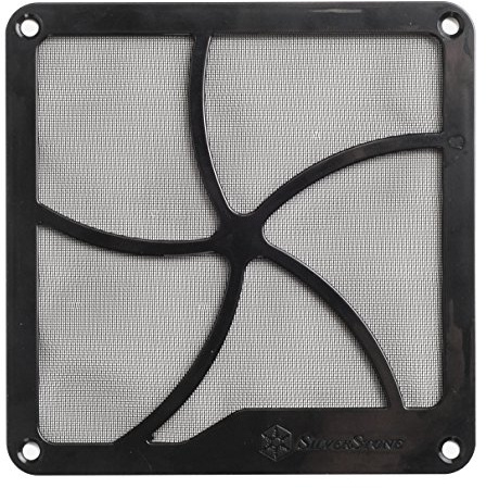SilverStone FF141B – 140 mm fläktskydd med dammfilter, svart