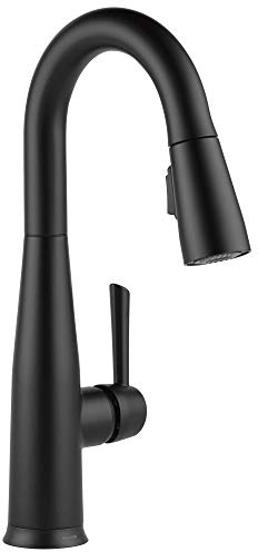 DELTA Essa Touch Bar Faucet, Matte Black, Single Hole, Wet Bar Faucet with Pull Down Sprayer, Touch2O Technology