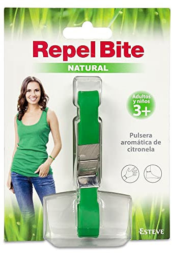 REPEL BITE NATURAL ADULTO pulsera citronela. Pulsera AntImosquitos. Ajustablepara muñeca y tobillo. Resistente al agua. Duración 3 semanas.