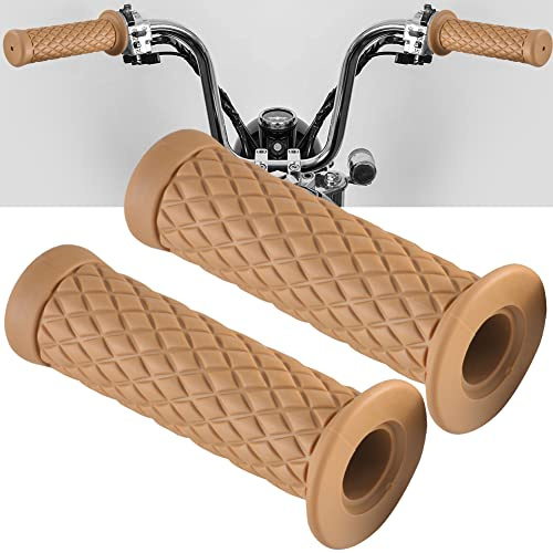 KATUR Puños de Moto Amarillas 22mm 7/8 ''24 mm Mango de Goma Antideslizante Extremo de la Mano Puños de Moto Universal Empuñaduras para Honda Yamaha Kawasaki Suzuki
