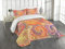 ABAKUHAUS Grunge Tagesdecke Set, Grunge Sun Boho Abbildung, Set mit Kissenbezug Maschienenwaschbar, für Einzelbetten 170 x 220 cm, Orange Rot
