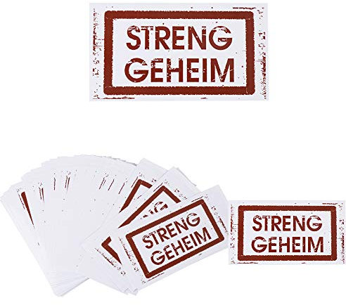 50pcs “Streng Geheim” Sticker Aufkleber für Party Tüten Geschenktüten Mitgebsel Mitgebseltüten Tüten Geburtstagstüten Detektivparty