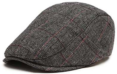 Kono Mens Flat Cap for Men Beret Panel Baker Irish Newsboy Tweed Gatsby Wool Duckbill Ivy Winter Hat