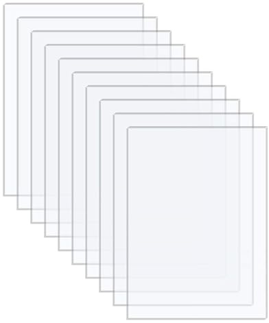 Langaelex 10 Pack 20x25cm 1mm Clear Acrylic Sheets for Picture Frame | 8x10 Inch Transparent Perspex Sheets Cut to Size for Craft Project, Painting, Model Making