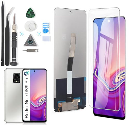RongZy Pantalla para Xiaomi Redmi Note 9S/Redmi Note 9 Pro M2003J6A1G M2003J6B2G Pantalla Táctil LCD Kit de Pantalla de Repuesto Ensamblaje Digitalizador de Reemplazo con Herramientas(Negro)