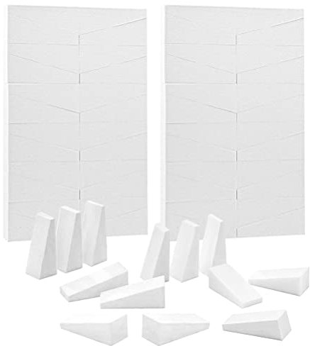 48 Pezzi Spugna da Trucco Triangolare, Spugnette Trucco di Bellezza, Cunei per il Trucco Spugne Trucco Senza Lattice per Fondotinta in Crema Liquida (Bianco)