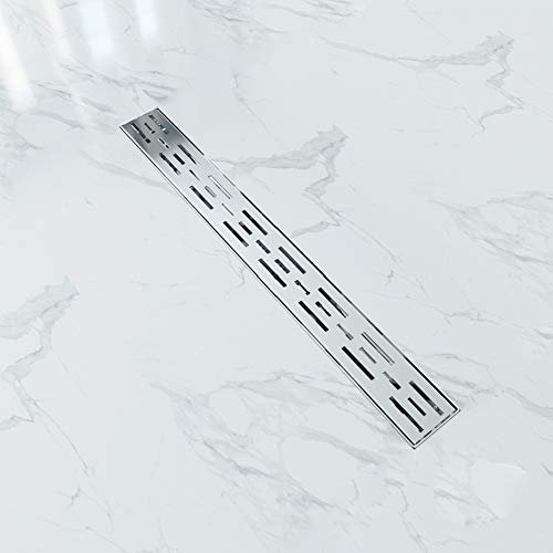 Aica Sanitarios Canaleta de ducha de acero inoxidable Desagüe de ducha para cuarto de baño, Canal de drenaje con sifón antiolor y el filtro de pelo (60cm)