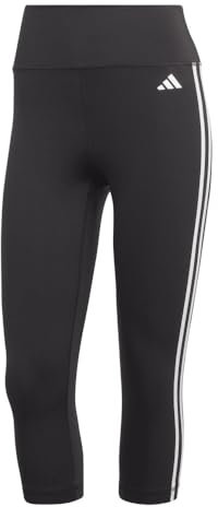 adidas Damen Train Essentials 3-Stripes High-Waisted 3/4 Leggings, Black, L