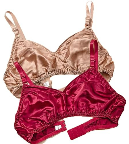 XWSM Smooth Satin Silk Bra Triangle Bralette Tops Women's 100% Double Sided Mulberry Silk Wirefree Bra Unpadded Underwear (Color : J, Size : 38/85AB)