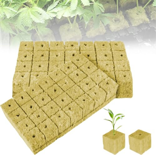 BORDEAG 56 cubos de lana de roca, estera de cultivo de lana de roca, estera de cultivo, lana de roca, alfombrilla de cultivo de lana de roca, alfombrilla de cultivo, cubo de lana de roca, para cultivo
