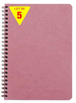 Clairefontaine 785666Cpack Nomaddict (ex Age Bag) Lot de 5 Carnets à Pochettes Rose Antique A5 120 Pages Détachables Lignées + 3 Intercalaires avec Poches de Rangement - Couverture Carte
