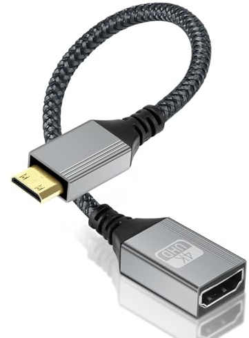 AXFEE Adattatore Mini Maschio a HDMI Femmina, 4K@60Hz Convertitore di Mini HDMI Compatibile per Fotocamera DSLR,Videocamera,Scheda video grafica,Laptop,Proiettore Pico,Raspberry Pi Zero