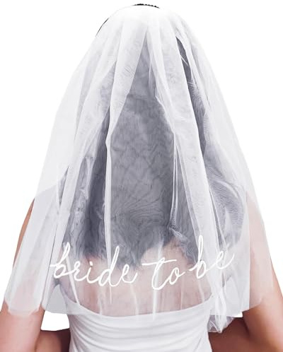 YUNHENTONG Voile de Mariage Blanc, Voiles de Mariage Élégant pour Femmes, Coiffe Blanche avec Peigne Intégré, Ornements de Voile de Tête pour Cérémonie Fiançailles Shooting Photo Fêtes (Blanc-B)
