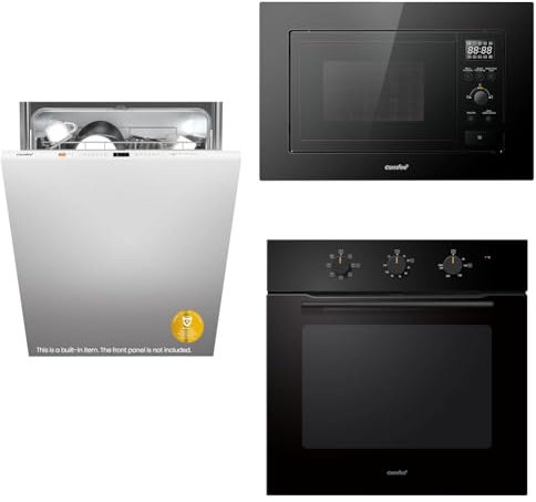COMFEE' Built-in Dishwasher & Grill Microwave & Electric Oven Buddle - 14PC Built-in Dishwasher +20L Digital Grill Built in Microwave + 60cm Built-in Electric Oven, 60 Litre, 8 Function with Air Fry