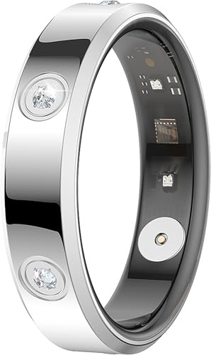 Bague intelligente pour homme et femme - Or rose - Argent - Pour femme - Menstruations étroites - Fréquence cardiaque - Podomètre - Moniteur de sommeil - Bague intelligente de fitness - Calories