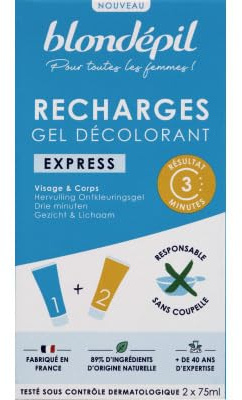 Blondépil Recharges Gel Décolorant Express Visage & Corps 2x75ml