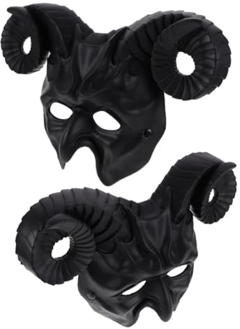 ERINGOGO 2 St Halloween Hornmasker i Lätt och Bekväm Halvmask för Maskerader och Festliga Cosplay-evenemang för Halloween och Temafester
