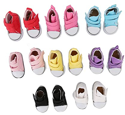 Zerodis Zapatos de Materiales Artesanales, Colores Variados Zapatillas de Deporte Antideslizantes Zapatos de Muñeca de Tela Antidesgaste Adecuados para Danza con los Dedos Patineta con Dedos Llavero