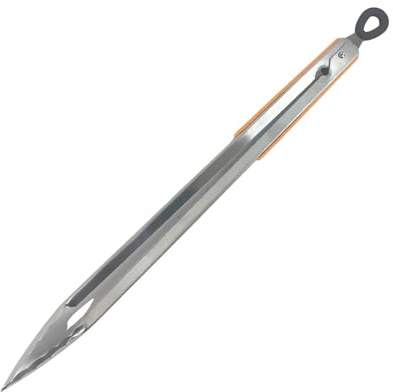 Fackelmann BBQ Pinzas de Acero Inoxidable para Parrilla, Mango PP y TPR Antideslizante, 45 cm, 1 ud