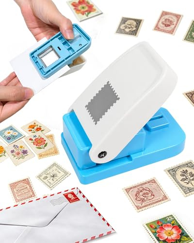 Acual Perforadora de Papel Rectangular 2x2,5cm Sello Postal Scrapbook DIY | Perforadora 2x2,5cm Estilo Sello, Corte Preciso para Scrapbooking, Tarjetas y Manualidades DIY.