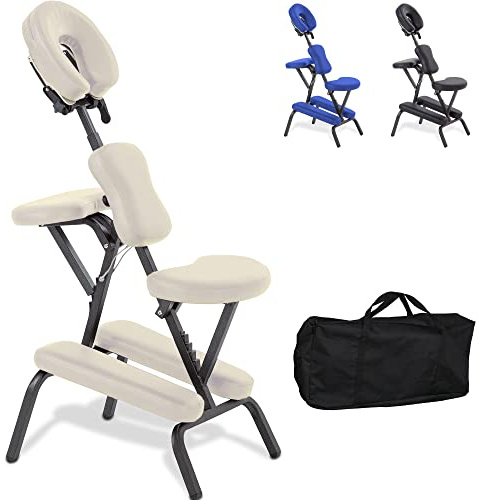 BELTOM® Banco Silla Masaje Tatuajes Portátil Estética Plegable Ergonomica Fisioterapia - Crema