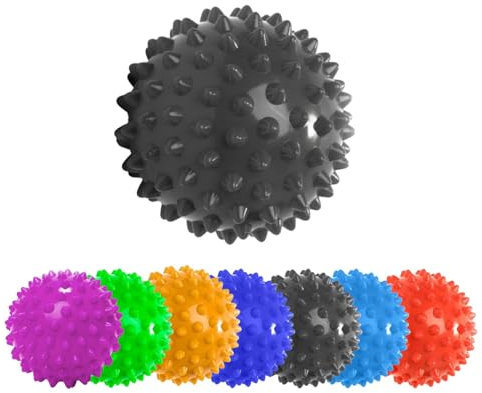 #DoYourFitness DoYourSports Pelota Pinchos Masaje »nica« - Bola de Masaje para Rehabilitación - Pelota Lacrosse de Masaje para Fisioterapia o Pilates – Rodillo para fascias 8 cm de diámetro - Negro