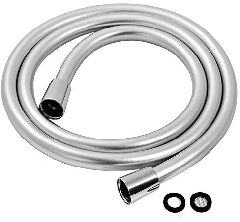 LEEFE PVC Smooth Shower Hose Flexible Anti-Kink Handheld Shower Head Hose with Brass Connections 1.5M / 59 Inch