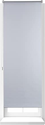 Relaxdays Estor Opaco Enrollable sin Taladrar, Ancho Tejido 56 cm, Tela-Aluminio, 60 x 160 cm, Blanco