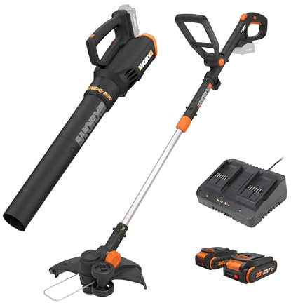 WORX WG930.2 20V Power Share GT Revolution 12 Cordless String Trimmer & Turbine Leaf Blower Combo Kit