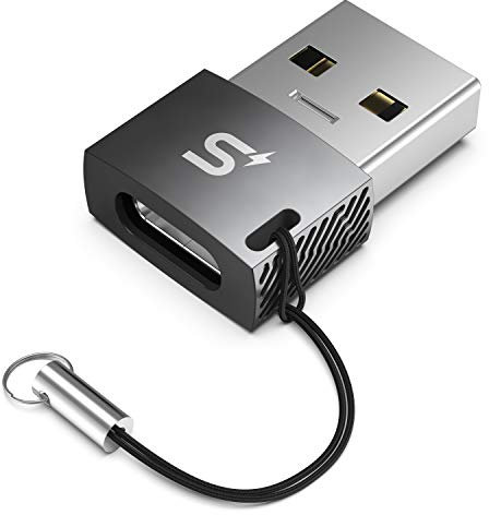 Stouchi Adaptateur USB C vers USB(1Pack),USB 2.0 Type C Femelle vers A Mâle,Chargeur Rapide et Adaptateur OTG de Synchronisation de Données pour Phone12Pro Max,Samsung Galaxy S20/S21,Chargeurs Muraux