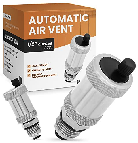 Ventilación automática del radiador 1/2 pulgada Válvula de purga de aire Tornillo de purga automática simple para calentadores Color Cromo