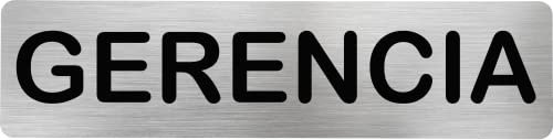 MovilCom® - Señal de acero inoxidable GERENCIA | Placa puerta INOX | Señal informativa | Cartel Puerta 200X50mm