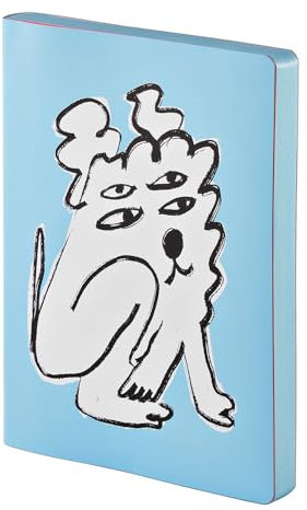 Nuuna Notizbuch A5+ | Graphic L - Unconditional Love by Kristina Supernova | 3,5 mm Punktraster | 256 nummerierte Seiten | 120 g Premium-Papier | Leder blau | nachhaltig produziert in Deutschland